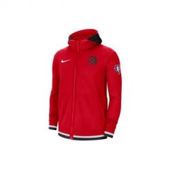Bluza treningowa męska Nike Nba Toronto Raptors Dri-fit Showtime. Czerwone bluzy męskie Nike, l, bez wzorów, z kapturem, na fitness i siłownię, dri-fit (nike). Za 676.00 zł.