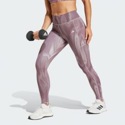 Legginsy Optime Full-Length Print. Czarne bielizna sportowa damska Adidas, m, bez wzorów, z materiału. W wyprzedaży za 253.10 zł.