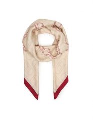Tommy Hilfiger Szal Chain Silk Large Scarf AW0AW18277 Czerwony. Czerwone rękawiczki damskie Tommy Hilfiger, bez wzorów, z jedwabiu. Za 369.99 zł.