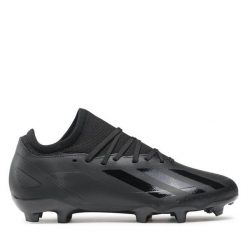 Buty do piłki nożnej adidas. Czarne buty sportowe męskie Adidas, bez wzorów, bez zapięcia. Za 299.99 zł.