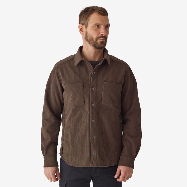 Koszula wierzchnia Solognac 500. Brązowe koszule męskie SOLOGNAC, s, bez wzorów, z bawełny, bez kołnierzyka, bez ramiączek. Za 219.99 zł.