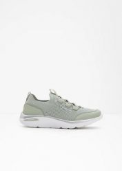 Wygodne sneakersy Kangaroos, wsuwane, z pianką memory. Zielone obuwie sportowe damskie bonprix, bez wzorów, bez zapięcia. Za 179.99 zł.