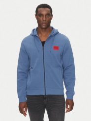 HUGO Bluza Daple212 50447972 Niebieski Regular Fit. Niebieskie bluzy męskie Hugo, m, bez wzorów, z bawełny, bez ramiączek, bez kaptura. Za 379.99 zł.