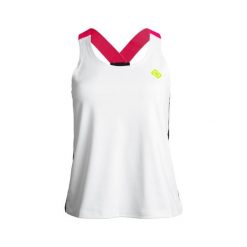 Bluzka Isabel: Komfort i styl podczas treningów. Lekka, oddychająca i szybkoschn. Białe bluzki damskie IZAS, bez wzorów, bez kołnierzyka, bez ramiączek. Za 160.83 zł.