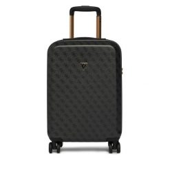 Walizka kabinowa Guess. Szare walizki damskie Guess, z aplikacjami. Za 699.99 zł.