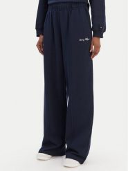Tommy Hilfiger Spodnie dresowe Script WW0WW48784 Granatowy Relaxed Fit. Niebieskie spodnie dresowe damskie Tommy Hilfiger, bez wzorów, z bawełny. Za 649.99 zł.