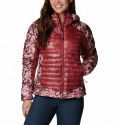 Kurtka turystyczna damska Columbia LABYRINTH LOOP™. Czerwone kurtki sportowe damskie Columbia, l, bez wzorów, z puchu, bez ramiączek, z kapturem, trekkingowe, omni-heat (columbia). Za 884.99 zł.