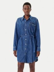 G-Star Raw Sukienka jeansowa D26814-D252 Granatowy Regular Fit. Niebieskie sukienki damskie G-Star, s, bez wzorów, z bawełny, retro, bez kołnierzyka, bez ramiączek. Za 305.99 zł.
