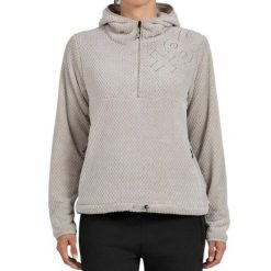 Bluza damska 8406 z półzameczkiem Diamond Fleece beżowa. Brązowe bluzy damskie l, bez wzorów, z polaru, bez ramiączek, bez kaptura. Za 259.60 zł.