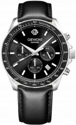 Zegarek Giewont Zegarek Męski Chronograph Sapphire Czarny GW3520-A4. Czarne zegarki męskie Giewont, bez wzorów. Za 214.38 zł.