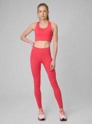 4F Legginsy treningowe bezszwowe damskie - czerwone XL/XXL. Czerwone legginsy damskie 4F, bez wzorów, z dzianiny. Za 149.99 zł.