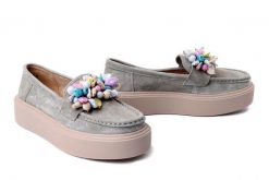 FILIPPO DP6765/26 KH khaki, półbuty damskie. Zielone półbuty damskie Filippo, bez wzorów, ze skóry, bez obcasa, bez zapięcia. Za 169.92 zł.