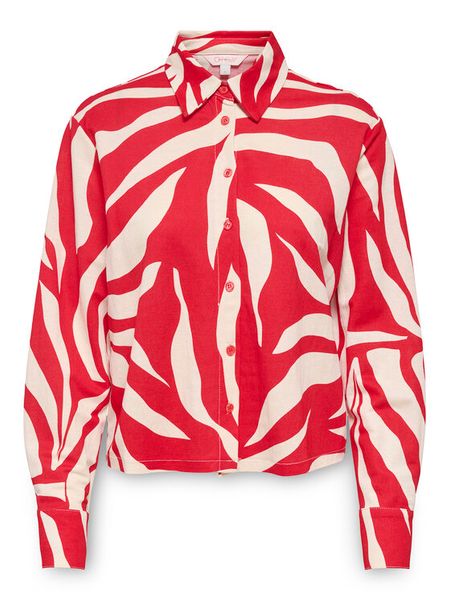 ONLY Koszula Sakura 15366883 Czerwony Regular Fit. Czerwone koszule damskie ONLY, m, bez wzorów, z syntetyku, bez kołnierzyka, bez ramiączek. Za 79.99 zł.