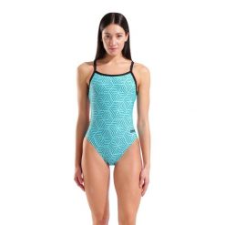 Strój kąpielowy damski Arena Allover Swimsuit Challenge Back. Niebieskie stroje kąpielowe damskie ARENA, xs, bez wzorów. Za 219.99 zł.