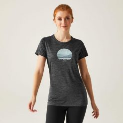 Fingal VIII damska koszulka. Szare koszulki sportowe damskie Regatta, bez wzorów, z tkaniny, bez ramiączek, trekkingowe. W wyprzedaży za 76.60 zł.