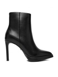 GINO ROSSI Botki EO-LUNA-LT2369A Czarny. Czarne botki damskie Gino Rossi, bez wzorów, ze skóry, bez obcasa, na szpilce, bez zapięcia. Za 329.99 zł.