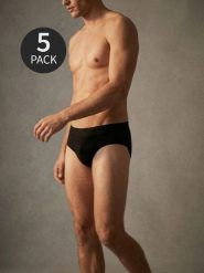 Majtki slipy 5 pack - czarny. Czarne slipki męskie Sinsay, l, bez wzorów. Za 29.99 zł.