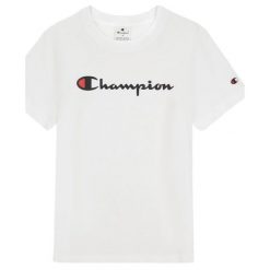 T-shirt Damski Z Bawełny Z Krótkim Rękawem. Białe t-shirty damskie Champion, s, bez wzorów, z bawełny, sportowe, bez kołnierzyka, bez ramiączek. Za 132.99 zł.