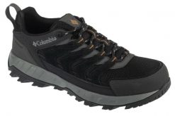Buty trekkingowe męskie, Strata Trail Mid WP. Czarne trekkingi męskie Columbia, z materiału, przed kostkę, bez zapięcia. Za 319.99 zł.