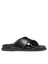 Geox Klapki D Adelash D55YWB 000TU C9999 Czarny. Czarne klapki damskie Geox, bez wzorów, ze skóry, bez obcasa, bez zapięcia. Za 339.99 zł.