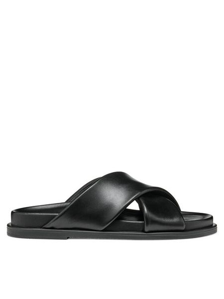 Geox Klapki D Adelash D55YWB 000TU C9999 Czarny. Czarne klapki damskie Geox, bez wzorów, ze skóry, bez obcasa, bez zapięcia. Za 469.99 zł.