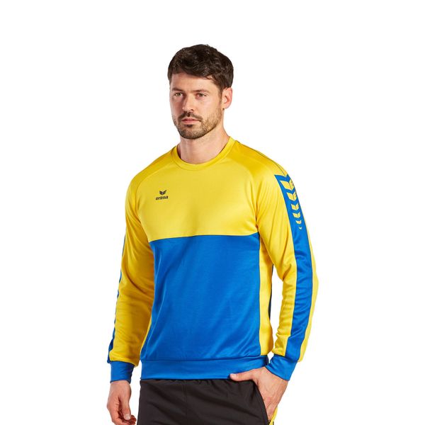 Bluza Erima Six Wings. Niebieskie bluzy męskie Erima, l, bez wzorów, z bawełny, sportowe, bez ramiączek, bez kaptura. Za 206.50 zł.