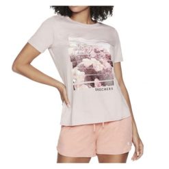 Koszulka Damska Skechers. Czerwone koszulki sportowe damskie Skechers, bez wzorów, bez ramiączek. Za 103.99 zł.