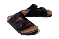RIEKER 21190-00 black, klapki męskie. Czarne klapki męskie Rieker, bez wzorów, bez zapięcia. Za 287.92 zł.