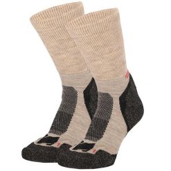 Skarpety turystyczne - Wełna Merino - Multi beżowy 2 pary. Brązowe skarpety męskie Xtreme, bez wzorów, z poliamidu. Za 143.29 zł.