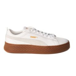 Puma Smash Platform L biały niskoprofilowe trampki. Białe trampki i tenisówki damskie Puma, bez wzorów, z materiału, casualowe, bez zapięcia. Za 288.99 zł.