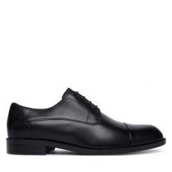 Półbuty BOSS. Czarne buty wizytowe męskie Boss, bez wzorów, bez obcasa, bez zapięcia. Za 894.99 zł.