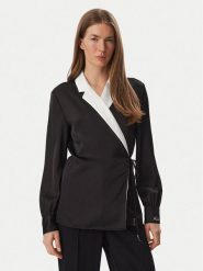 KARL LAGERFELD Bluzka B4W11016 Czarny Regular Fit. Czarne bluzki damskie KARL LAGERFELD, bez wzorów, z syntetyku, bez kołnierzyka, bez ramiączek. Za 779.99 zł.