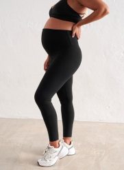 Damskie legginsy ciążowe, z wysokim stanem, squat proof Sense czarne. Czarne legginsy damskie Aim'n, bez wzorów, z elastanu. Za 297.00 zł.