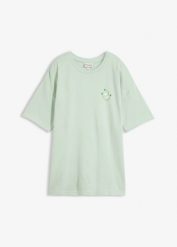 T-shirt oversize z czystej bawełny organicznej. Białe t-shirty damskie bonprix, bez wzorów, z bawełny, bez kołnierzyka, bez ramiączek. Za 79.99 zł.