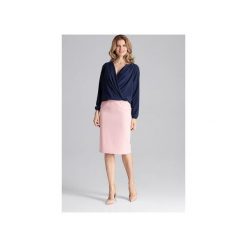 Bluzka M659 Granat. Niebieskie bluzki damskie Figl, m, bez wzorów, eleganckie, bez kołnierzyka, bez ramiączek. Za 139.00 zł.