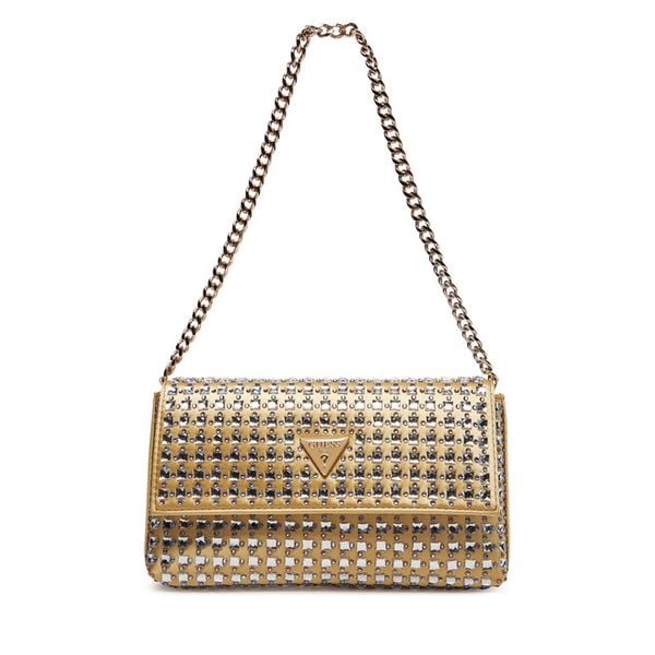 Torebka Guess. Żółte listonoszki damskie Guess, z aplikacjami, bez dodatków. Za 349.99 zł.