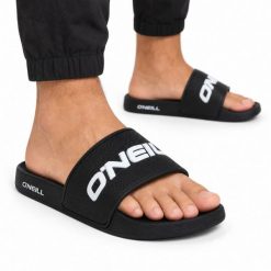 Klapki męskie sportowe O'NEILL LOGO SLIDER MEN. Czarne klapki męskie O'Neill, bez wzorów, z materiału, bez zapięcia. Za 85.00 zł.