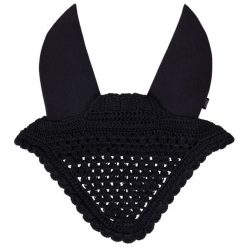 Krótka czapka dla konia QHP Flore. Czarne czapki damskie QHP, bez wzorów, eleganckie. Za 153.00 zł.