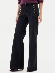 ViCOLO Jeansy DF5078 Czarny Wide Leg. Czarne jeansy damskie ViCOLO, bez wzorów, z bawełny. Za 559.99 zł.