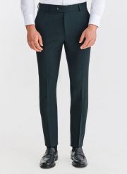 PAKO LORENTE - Wełniane zielone spodnie garniturowe. Zielone garnitury męskie Pako Lorente, m, bez wzorów, z wełny, biznesowe. Za 799.99 zł.