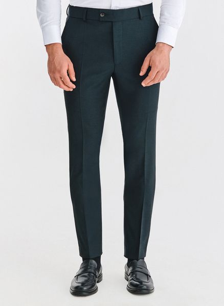 PAKO LORENTE - Wełniane zielone spodnie garniturowe. Zielone garnitury męskie Pako Lorente, m, bez wzorów, z wełny, biznesowe. Za 799.99 zł.