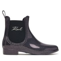 Kalosze KARL LAGERFELD. Fioletowe kalosze damskie KARL LAGERFELD, bez wzorów, bez zapięcia. Za 439.99 zł.