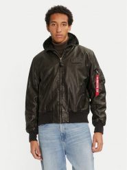 Alpha Industries Kurtka z imitacji skóry 123106 Czarny Regular Fit. Czarne kurtki męskie Alpha Industries, m, bez wzorów, ze skóry, bez kaptura. Za 759.99 zł.