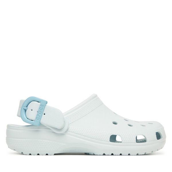 Klapki Crocs. Niebieskie klapki damskie Crocs, bez wzorów, bez obcasa, bez zapięcia. Za 259.99 zł.