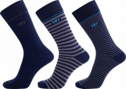 Cr7 Skarpety męskie 3‑pak Multicolour (155) bawełna 40-46. Skarpety męskie CR7 Cristiano Ronaldo, bez wzorów, z bawełny. Za 83.58 zł.