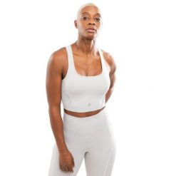 Damski sportowy stanik do biegania Siroko Angkor Light Gray. Szare bielizna sportowa damska SIROKO, m, bez wzorów, z materiału. W wyprzedaży za 84.00 zł.