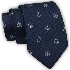 Krawat Alties (7 cm) - Znaki Zodiaku: WAGA. Niebieskie krawaty i muchy Alties, bez wzorów, z tkaniny, eleganckie. Za 40.00 zł.