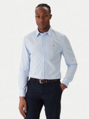 Tommy Hilfiger Koszula MW0MW40460 Błękitny Slim Fit. Niebieskie koszule męskie Tommy Hilfiger, m, bez wzorów, z bawełny, bez kołnierzyka, bez ramiączek. Za 349.99 zł.