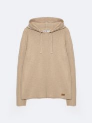 Sweter męski z kapturem beżowy Hoods 800. Brązowe swetry męskie BIG STAR, l, bez wzorów, z dzianiny, klasyczne, bez kołnierzyka, bez ramiączek. W wyprzedaży za 199.99 zł.