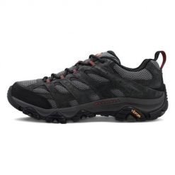 Buty trekkingowe męskie Merrell Moab 3 Ventilator. Brązowe trekkingi męskie Merrell, z materiału, bez zapięcia. Za 449.99 zł.